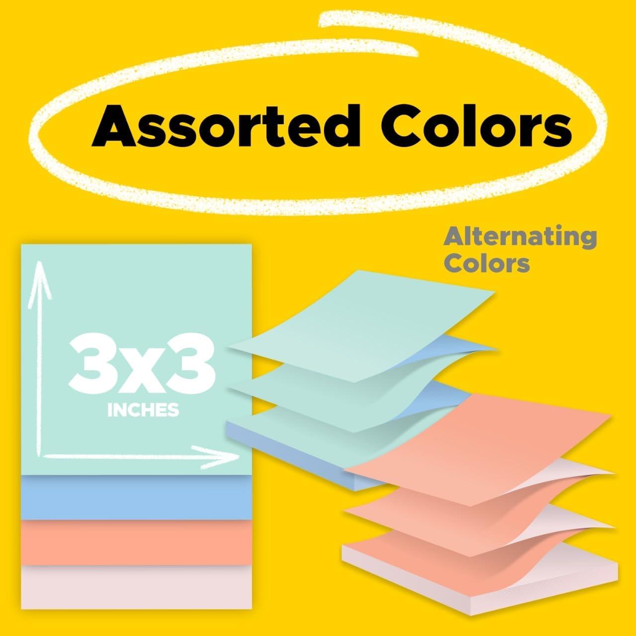 imagePostit Popup Notes 3x3 in 12 Pads Americas 1 Favorite Sticky Notes Assorted Pastel Colors Clean Removal Recyclable R330UALT3 x 3 Pack of 12