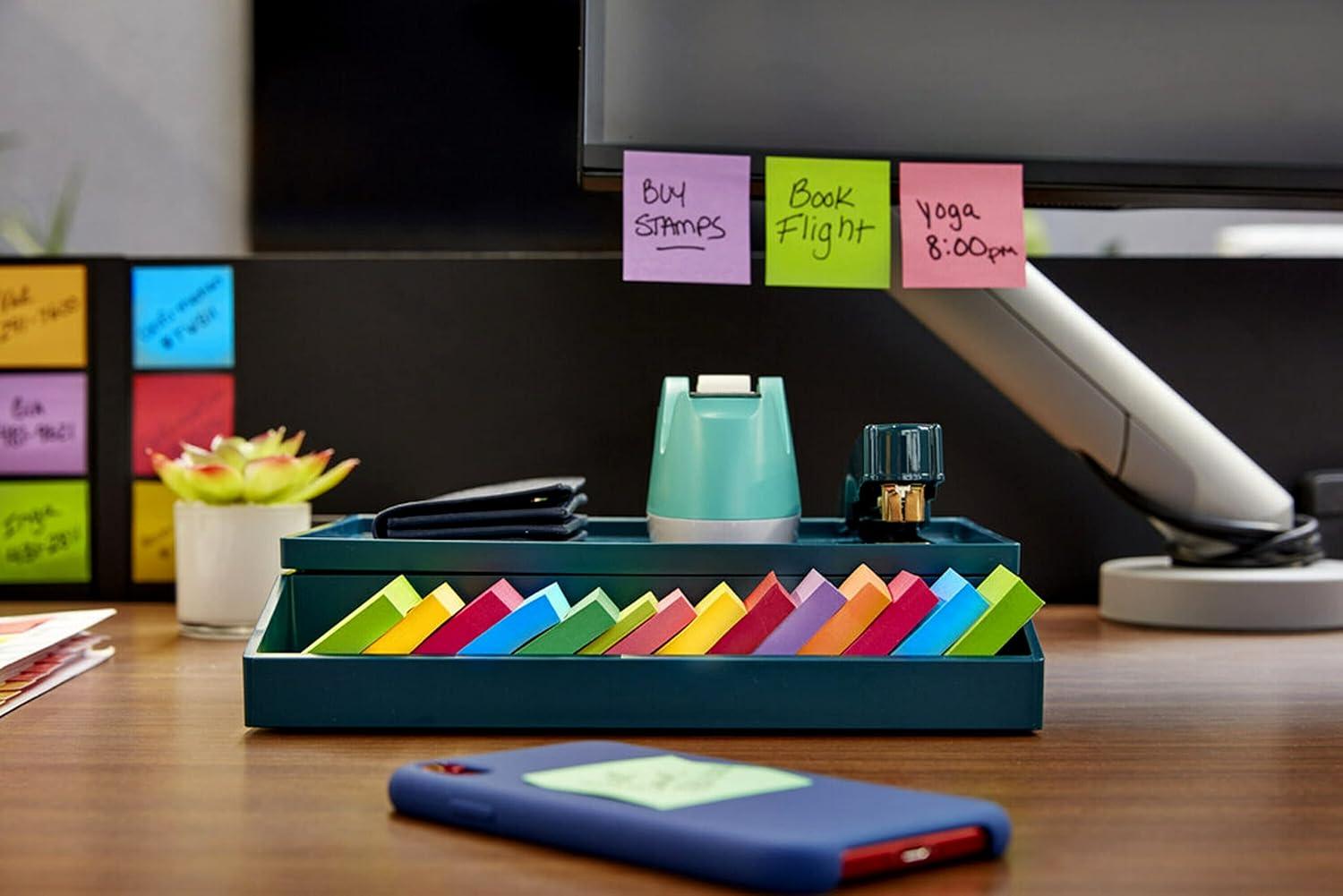 imagePostit Super Sticky Notes Bright Color Collection Pink Purple Green 12 PadsPack 90 SheetsPad Assorted Sizes 464212SSMX12Pads Pack of 8