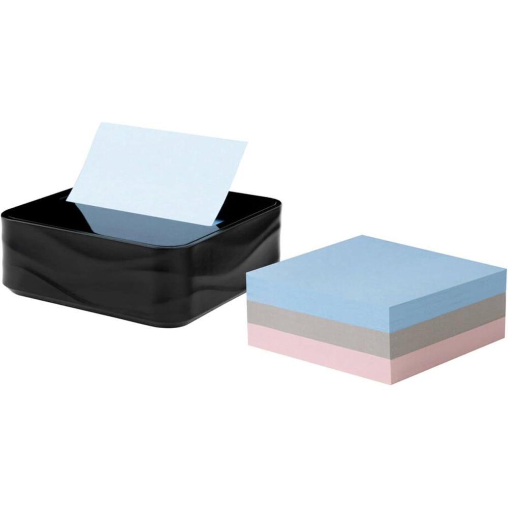 imagePostit Note Dispenser Modern Black Pack Includes Dispenser and 3 Super Sticky Popup Sticky Notes Pads 2X The Sticking Power WAVE330BKVP36 x 25 Pack of 6