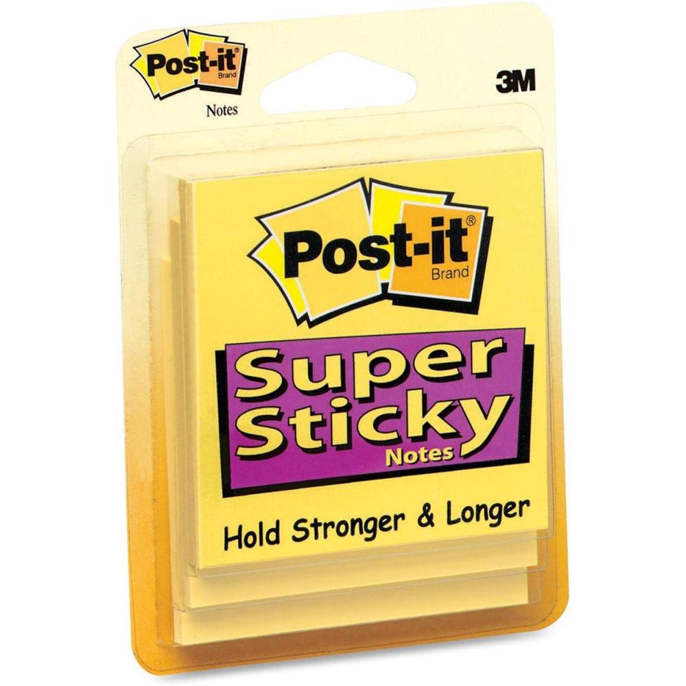 imagePostit Super Sticky Notes 24 Sticky Note Pads 3 x 3 in School Supplies Office Products Sticky Notes for Vertical Surfaces Monitors Walls and Windows Canary Yellow07 x 38