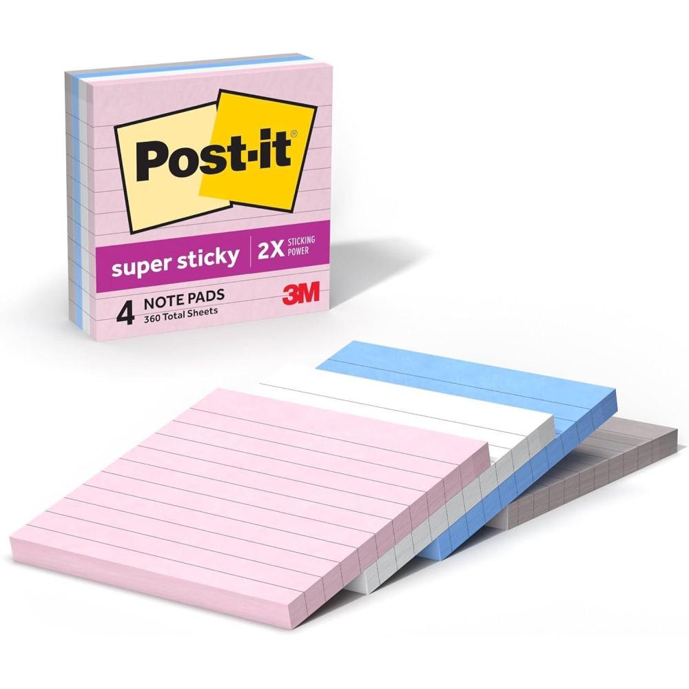 imagePostit Super Sticky Notes 4x4 in 4 Pads 2X The Sticking Power Rio de Janerio Collection Bright Colors Orange Pink Blue GreenRecyclable 6754SSUCSimply Serene