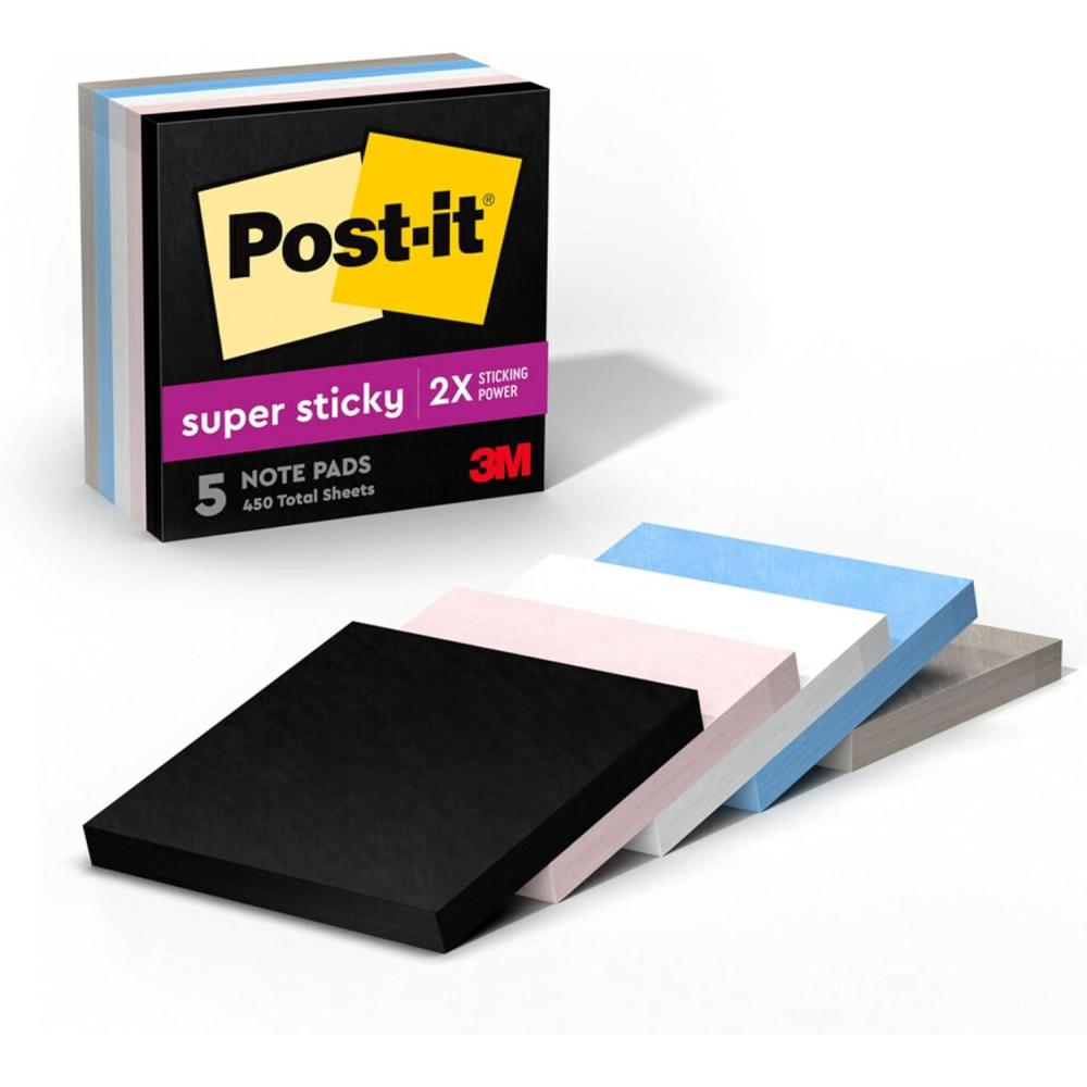 imagePostit Super Sticky Notes 5 Note Pads 3x3 in 2X The Sticking Power School Supplies and Office Products Sticky Notes for Vertical Surfaces Monitors Walls and Windows Simply SereneSimply Serene