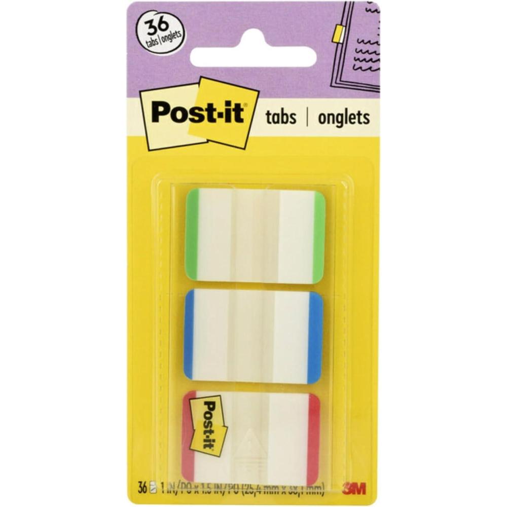 imagePostit Tabs 1 in Lined Green Blue Red 12 TabsColor 36 TabsOnTheGo Dispenser 686LGBRT