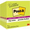 imagePostit Super Sticky Big Notes 11 in x 11 in 1 Pad 2X The Sticking Power Neon Green BN11G Pack of 66