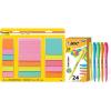 imagePostit Super Sticky Lined Notes 15 Sticky Note Pads MultiSize and BIC Brite Liner Highlighters Chisel Tip 24Count Pack Ideal for Organizing and Coloring School and Office Supplies