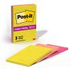 imagePostit Super Sticky Lined Notes 3 Sticky Note Pads 4 x 6 in School Supplies Office Products Sticky Notes for Vertical Surfaces Monitors Walls and Windows Summer Joy Collection4 in x 6 in