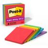 imagePostit Super Sticky Notes 4x4 in 6 Pads 2X The Sticking Power Playful Primaries Collection Primary Colors Red Yellow Green Blue Purple Recyclable6756SSAN24 x 4