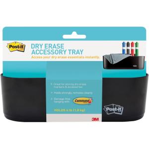 Post-it Dry Erase Accessory Tray, Black (DEFTRAY)(6″ x 6.75″ x 0.06″)