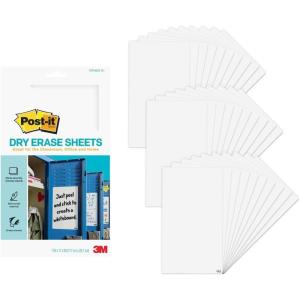 Post-it Dry Erase Sheets, 7 in x 11.3 in, 30 Sheets, Sticks Securely and Removes Cleanly (DEFSHEETS-30PK)(30 Sheets)
