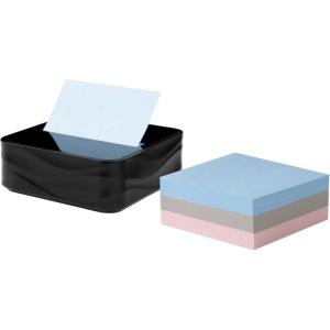 Post-it Note Dispenser Modern Black Pack Includes Dispenser and 3 Super Sticky Pop-up Sticky Notes Pads 2X The Sticking Power (WAVE-330-BKVP)(3.6″ x 25″ (Pack of 6))