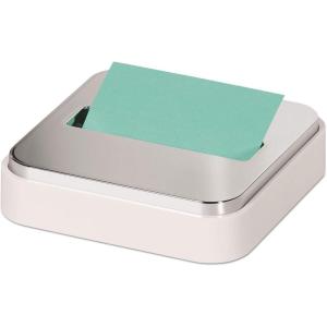 Post-it Note Dispenser for 3 in x 3 in Notes, White Base with Steel Top(1.2″ x 4.3″)