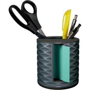 Post-it Note Dispenser with Post-it Pop-up Notes, White Base with Grey Geometric Pattern, 1 Aqua Splash 3 in. x 3 in. Super Sticky Note Pad, Classroom or Office Supplies(Black)