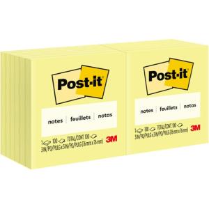 Post-it Notes Value Pack, 3 in. x 3 in. Canary Yellow, 24 Pads/Pack(1 Pad)