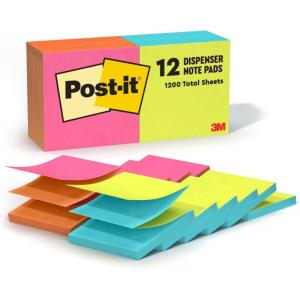 Post-it Pop-up Notes 3×3 in, 12 Pads, America’s’s #1 Favorite Sticky Notes, Alternating Colors, Poptimistic Collection. Clean Removal, Recyclable (R330-N-ALT)(2.4″ x 6″)