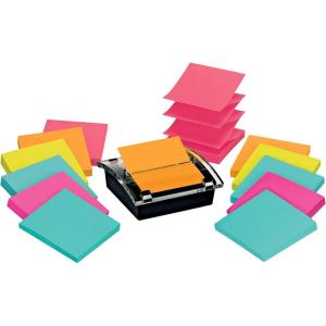 Post-it Sheet Super Sticky Note and Dispenser Value Pack, 3 in x 3 in, 12 Pads, Assorted Colors (DS330-SSVA)(2.3″ x 6.3″)