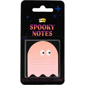 Post-it Spooky Sticky Notes, Pumpkin, 2.0 in. x 2.5 in., 1 Pumpkin-Shaped Halloween-Themed Sticky Note Pad with 50 Sheets(Ghost)