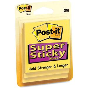 Post-it Super Sticky Notes, 24 Sticky Note Pads, 3 x 3 in., School Supplies, Office Products, Sticky Notes for Vertical Surfaces, Monitors, Walls and Windows, Canary Yellow(0.7″ x 3.8″)