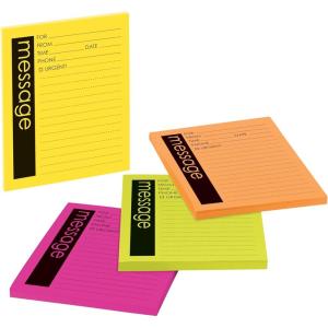 Post-it Super Sticky Notes, Telephone Message, 4×5 in, 4 Pads, 2X The Sticking Power,Energy Boost Collection, Lined (7679-4-SS)