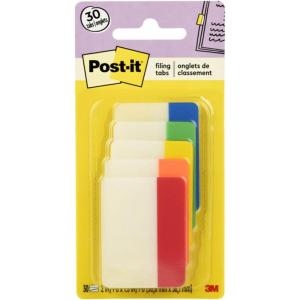 Post-it Tabs, 2 in, Solid, Assorted Colors, 6 Tabs/Color, 5 Colors, 30 Tabs/Pack (686-ROYGB)