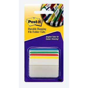 Post-it Tabs, 2 in, Solid, Assorted Primary Colors, 6 Tabs/Color, 4 Colors, 24 Tabs/Pack (686-ALYR)(Blue  Green  Red  Yellow)