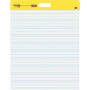 Post-it Wall Pad, 20 in x 23 in, White Lined, 20 Sheets/Pad, 2 Pads/Pack, Mounts with Command Strips Included