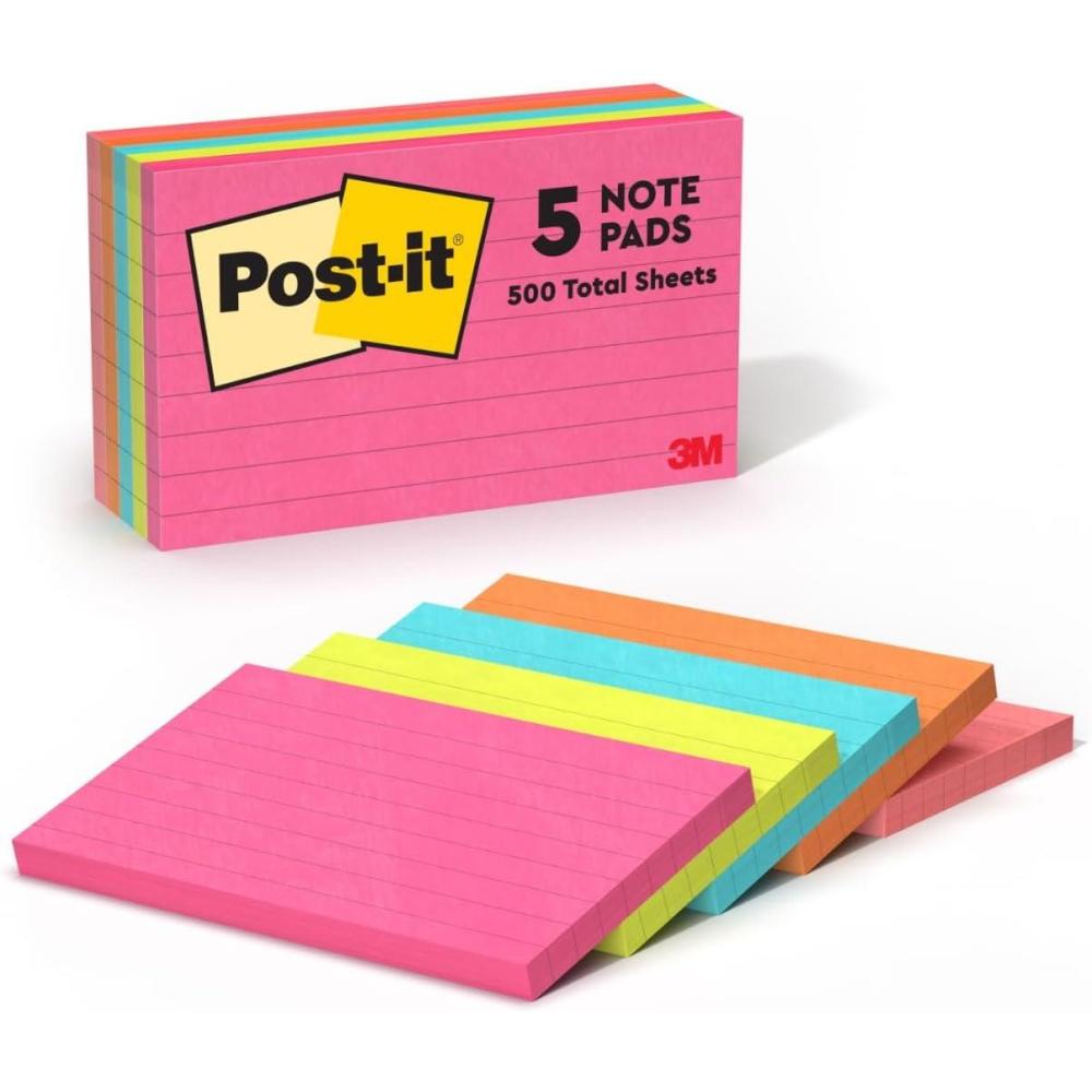 imagePostit Notes 3 in x 5 in5 Sticky Notes Pads 100 Sheets per Pad Poptimistic Collection School Supplies and Oce Products The Original Postit Note