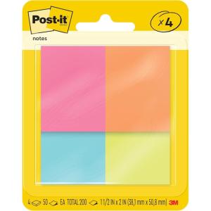 Post-it Mini Notes, 1.5×2 in, 4 Pads, America’s #1 Favorite Sticky Notes, Poptimistic Collection, Bright Colors (Magenta, Pink, Blue, Green), Clean Removal, Recyclable (653-8AF)