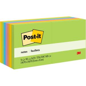 Post-it Notes, 3 in x 3 in, 14 Sticky Notes Pads, 100 Sheets per Pad, Floral Fantasy Collection, School Supplies and Oﬃce Products