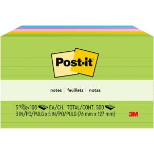 Post-it Notes, 3 in x 5 in, 5 Lined Sticky Notes Pads, 100 Sheets per Pad, Floral Fantasy Collection, School Supplies and Oﬃce Products(0.8″ x 1.2″)