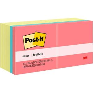 Post-it Notes 3×3 in, 14 Pads, America’s’s #1 Favorite Sticky Notes, Yellow and Brights, Clean Removal, Recyclable (654-14YWM)