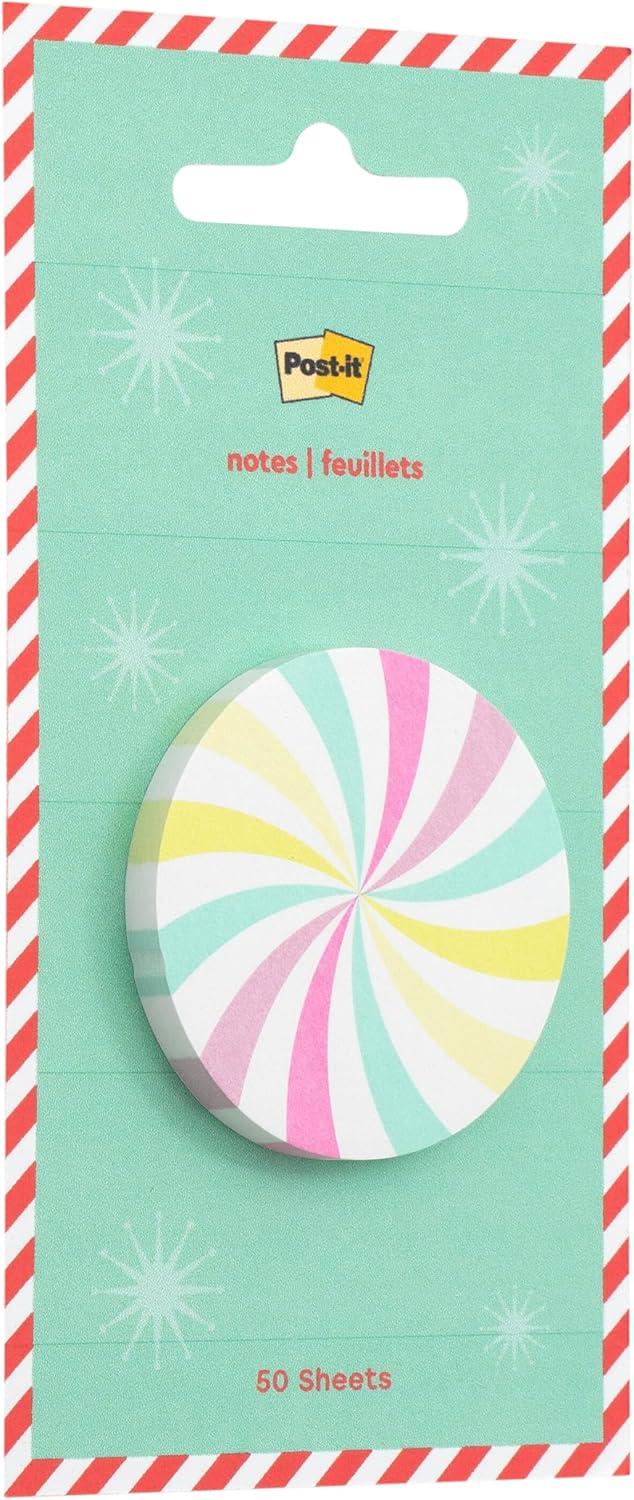 imagePostit Jingle Sticky Notes Candy Design 18 in x 18 in 1 CandyShaped Christmas Themed Cute Sticky Note Pad with 50 SheetsPeppermint