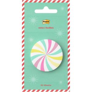 Post-it Jingle Sticky Notes, Candy Design, 1.8 in. x 1.8 in., 1 Candy-Shaped Christmas Themed Cute Sticky Note Pad with 50 Sheets(Peppermint)