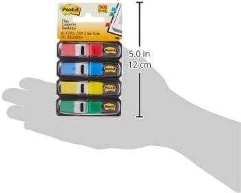 imagePostit Flags 35Dispenser 4 DispensersPack 47 in Wide Assorted Primary Colors 6834 Pack of 203 x 27
