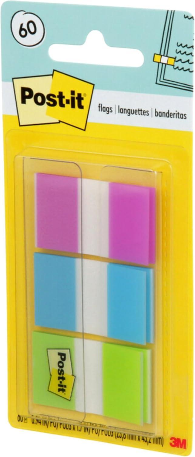 imagePostit Flags 60OnTheGo Dispenser 1 DispenserPack 1 in Wide Purple Blue Green 680PBG Pack of 2Purple  Blue  Green