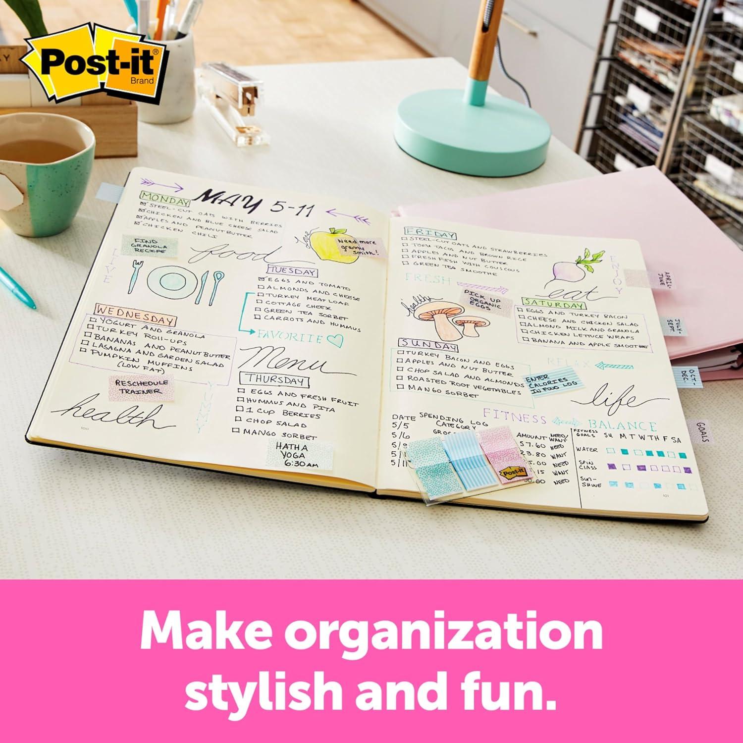 imagePostit Pattern Flags 60OnTheGo Dispenser 47 in Gradient Pattern Collection 682GRDNT Pack of 260 Count Pack of 2