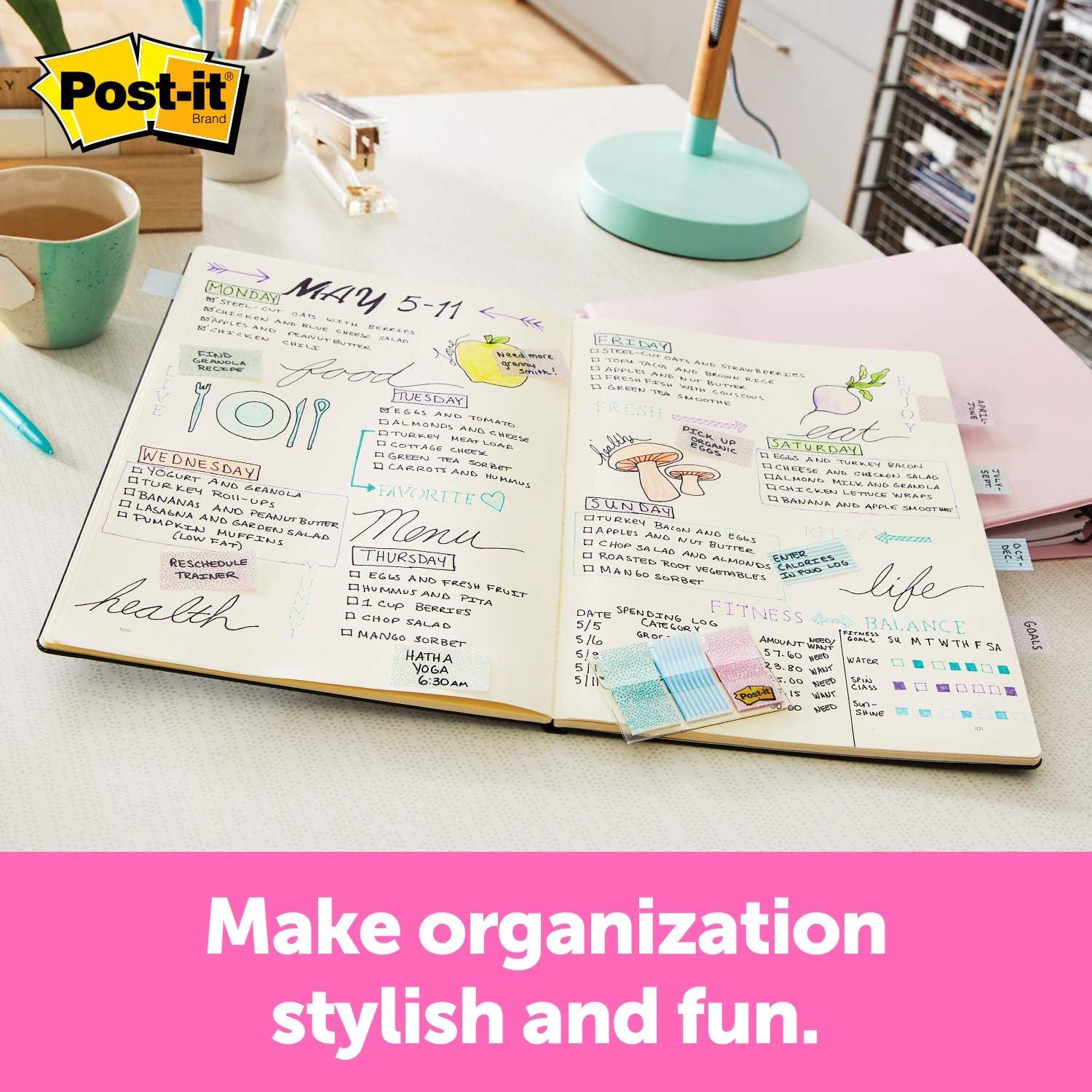 imagePostit Pattern Flags 60OnTheGo Dispenser 47 in Gradient Pattern Collection 682GRDNT Pack of 260 Count Pack of 4