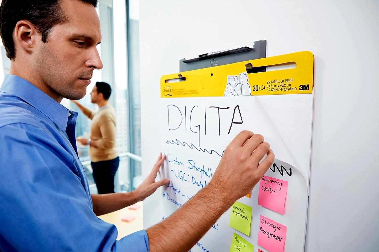 imagePostit Super Sticky Easel Pad 25 in x 30 in Sheets Yellow Paper with Lines 30 SheetsPad 2 PadsPack Great for Virtual Teachers and Students 561 ampamp Super Sticky Wall Easel Mounting SystemPad Super Sticky Wall Easel Mounting System