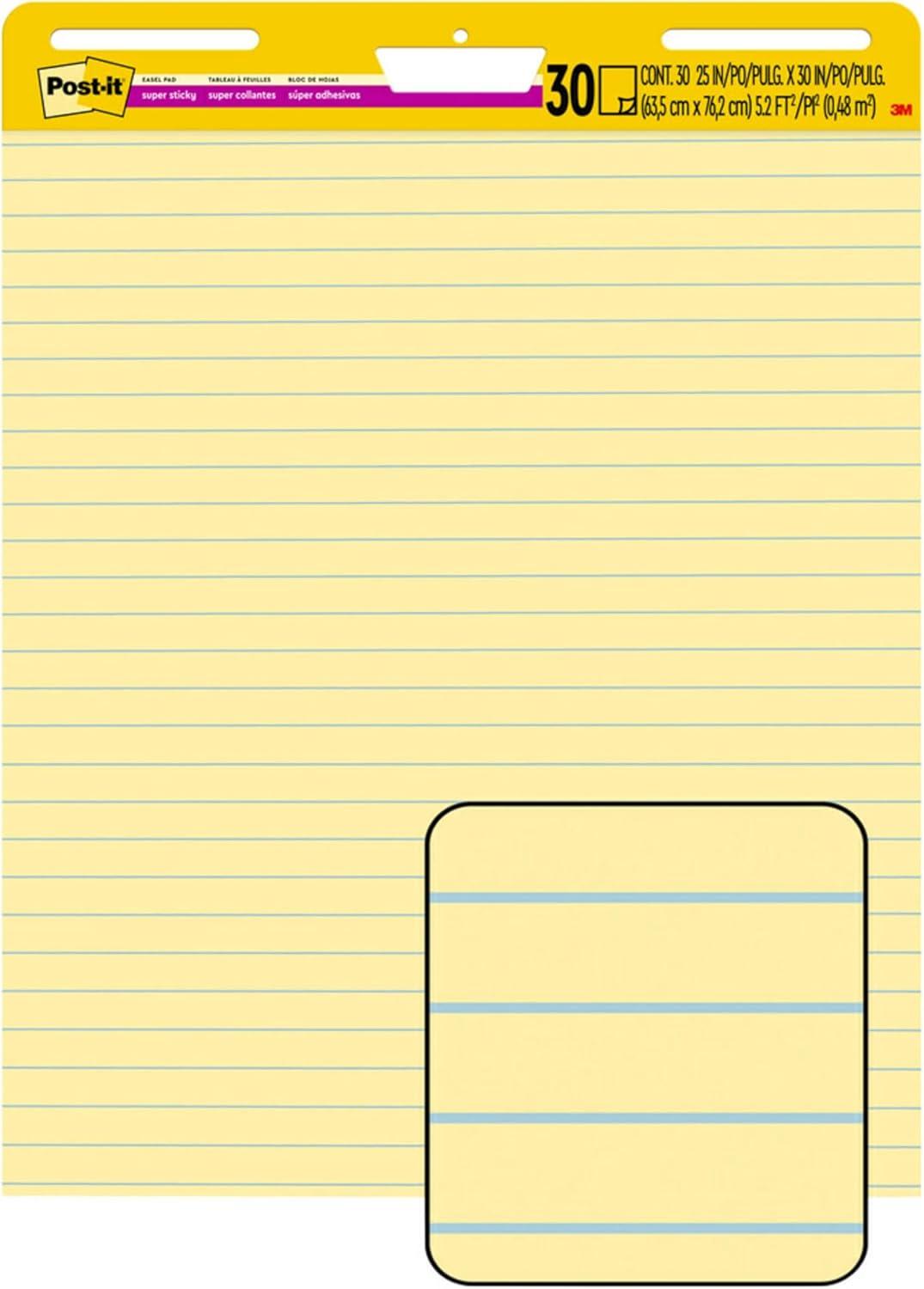 imagePostit Super Sticky Easel Pad 25 in x 30 in Sheets Yellow Paper with Lines 30 SheetsPad 2 PadsPack Great for Virtual Teachers and Students 561 ampamp Super Sticky Wall Easel Mounting SystemPad Super Sticky Wall Easel Mounting System