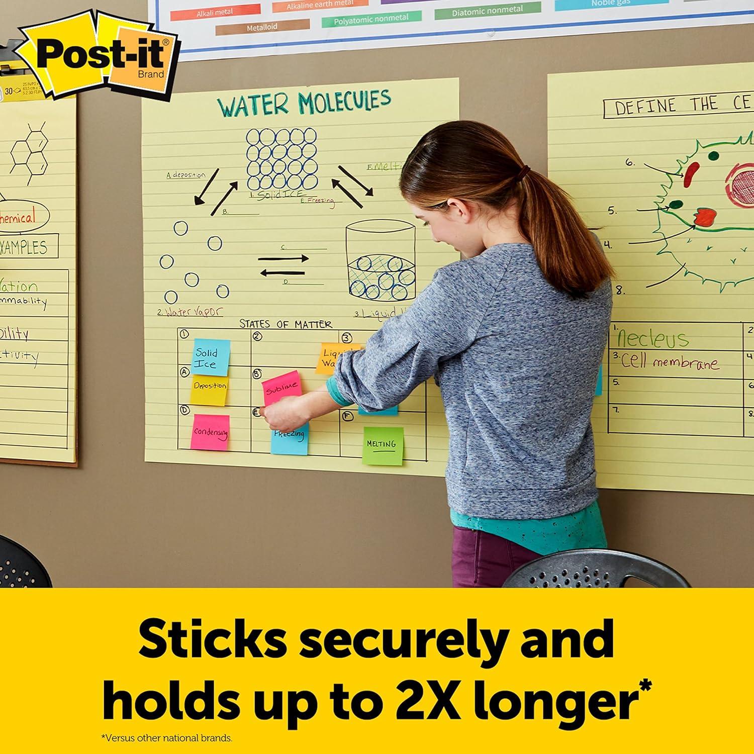 imagePostit Super Sticky Easel Pad 25 in x 30 in Sheets Yellow Paper with Lines 30 SheetsPad 2 PadsPack Great for Virtual Teachers and Students 561 ampamp Super Sticky Wall Easel Mounting SystemPad Super Sticky Wall Easel Mounting System
