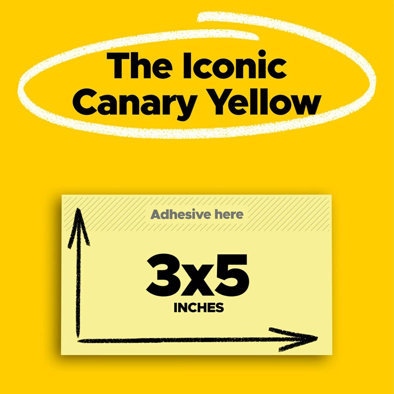 imagePostit Super Sticky Notes 3 in x 5 in ampamp 3 in x 3 in 12 Pads ampamp 18 Pads Canary Yellow 2X The Sticking Power Recyclable12 Super Sticky Pads