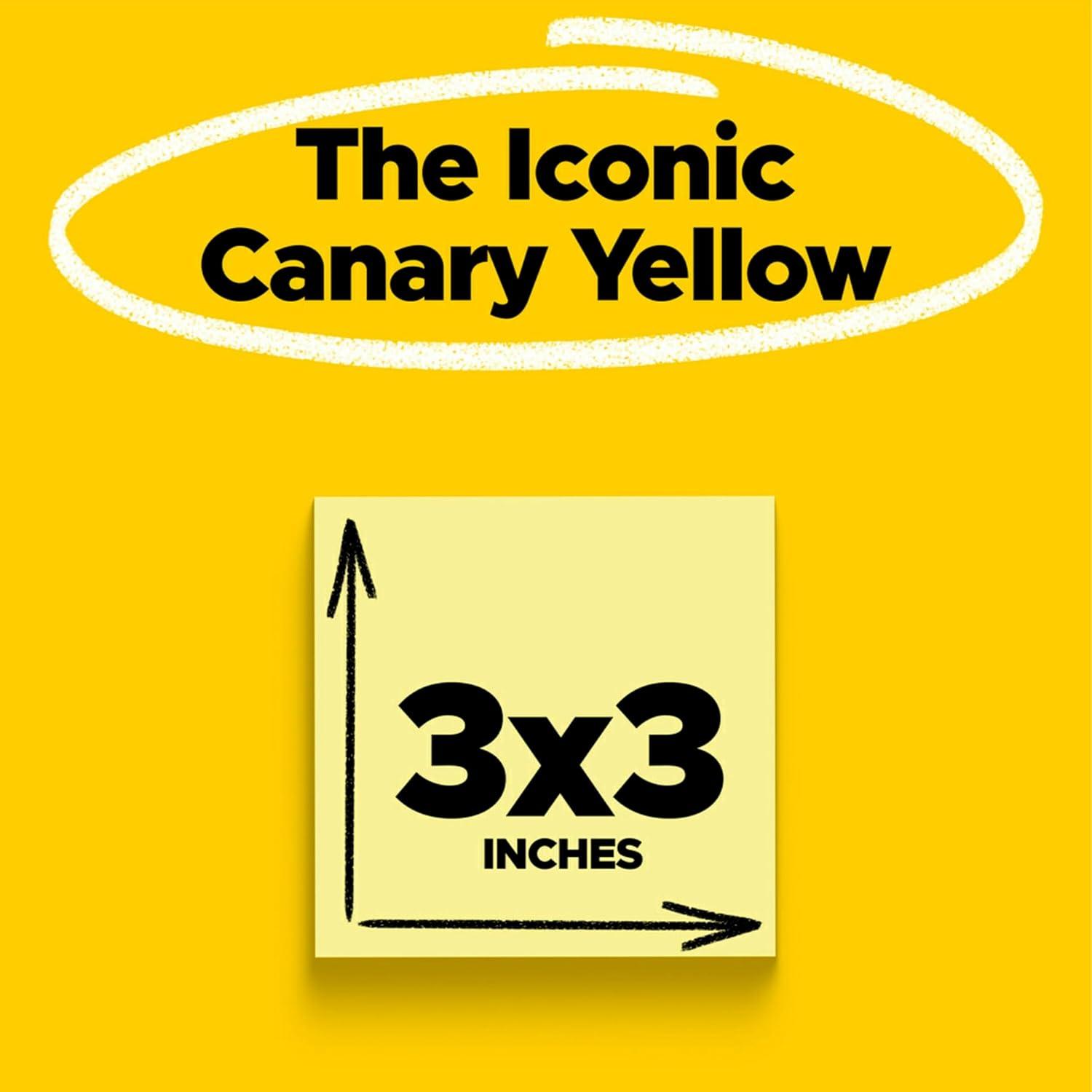 imagePostit Super Sticky Notes 3 in x 5 in ampamp 3 in x 3 in 12 Pads ampamp 18 Pads Canary Yellow 2X The Sticking Power Recyclable12 Super Sticky Pads