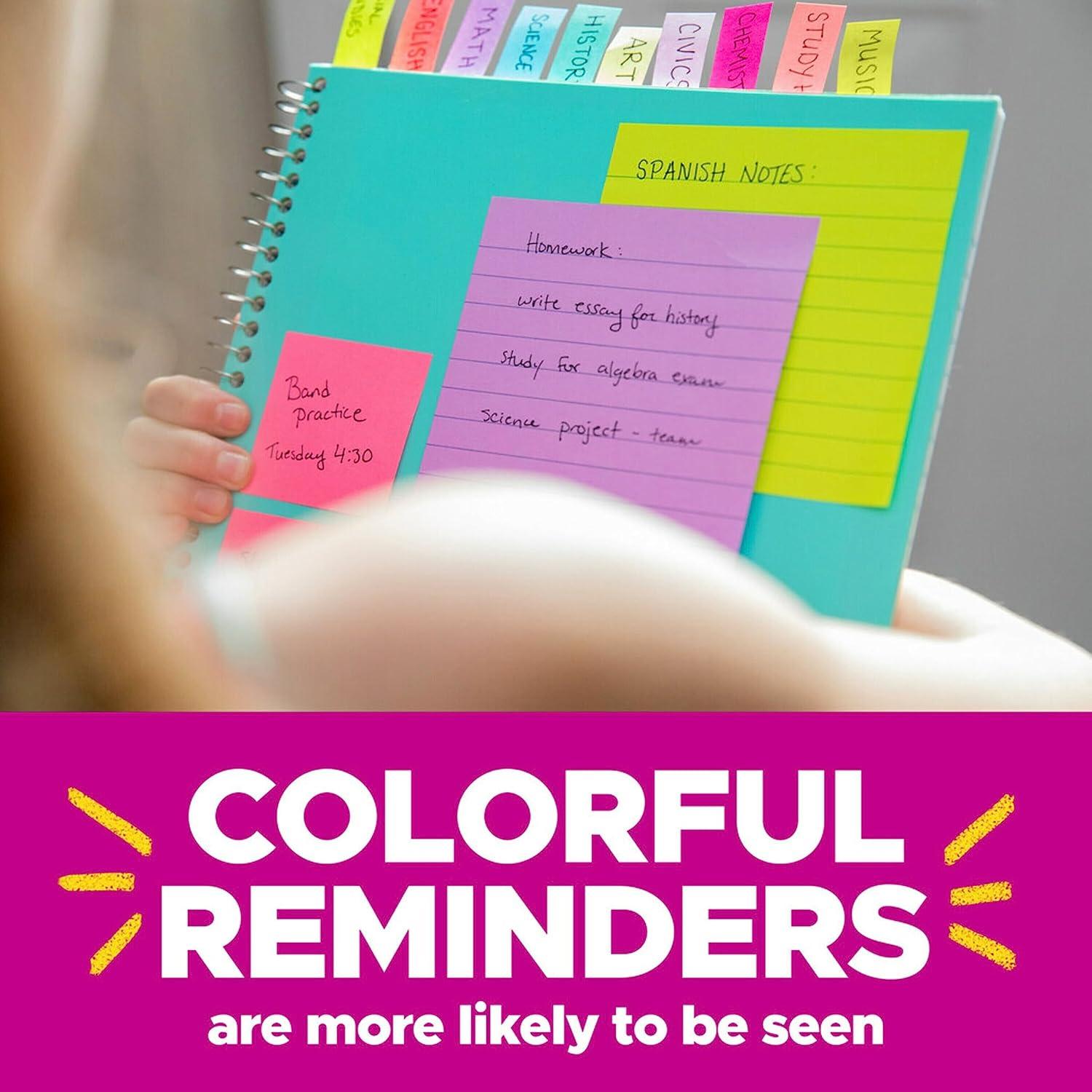 imagePostit Super Sticky Notes 3x3 in 12 Pads 2X The Sticking Power Supernova Neons Bright Colors Recyclable 65412SSMIA ampamp Notes 15x2 in 24 Pads Americas 1 Favorite Sticky Notes Beachside