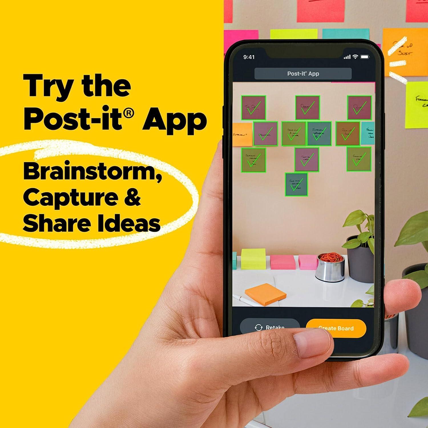 imagePostit Super Sticky Notes 3x3 in ampamp 4x6 in 17 Pads 2X The Sticking Power Neon ampamp Bright Colors Recyclable Amazon Exclusive