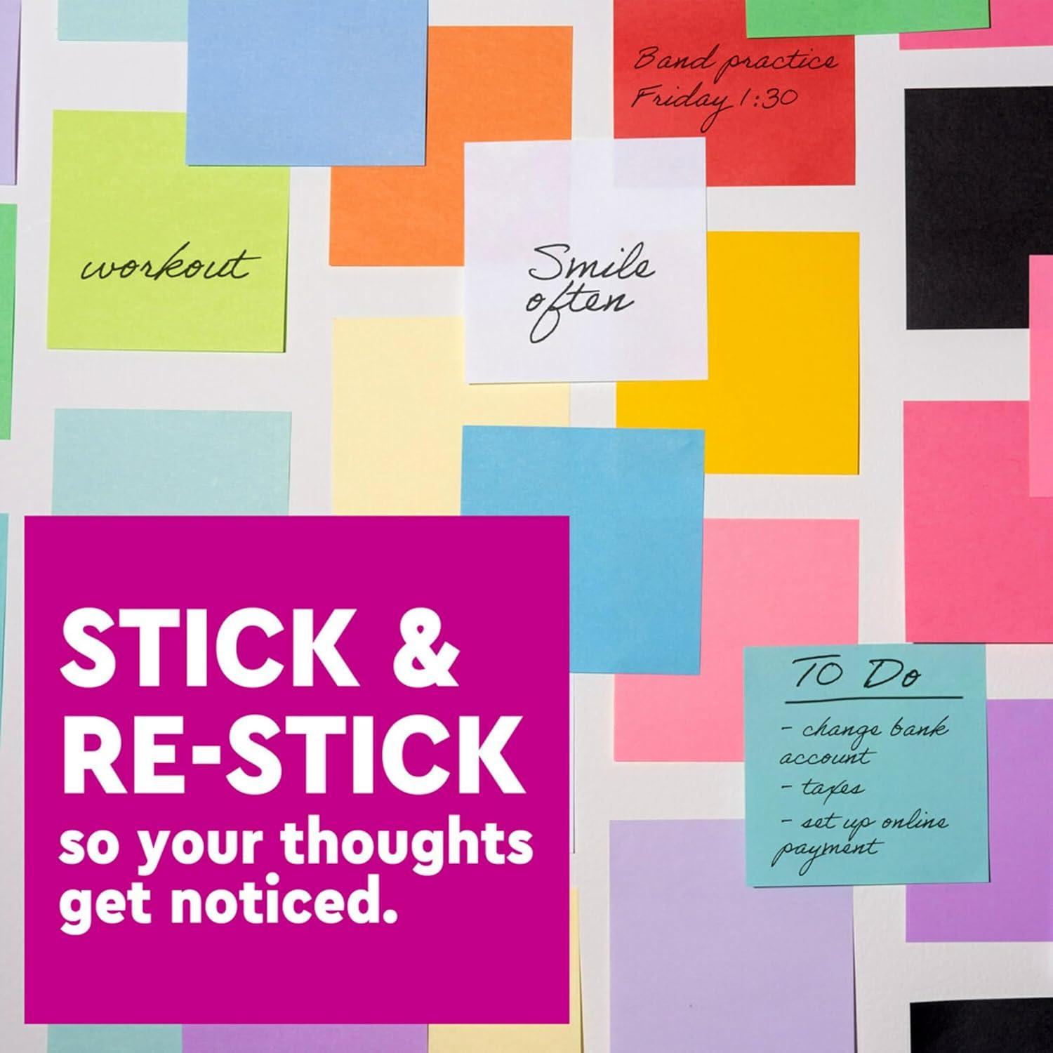 imagePostit Super Sticky Notes 5 Sticky Note Pads 3 x 3 in School Supplies Office Products Sticky Notes for Vertical Surfaces Monitors Walls and WindowsVital Orange Pack of 25 Pads Pack of 2