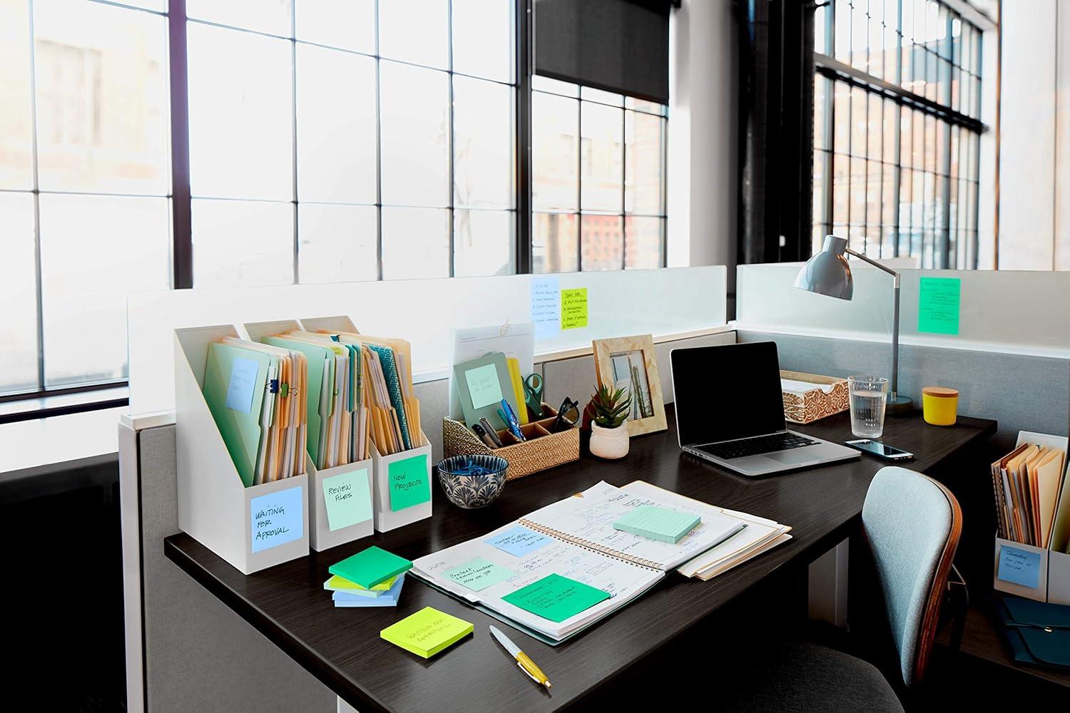 imagePostit Super Sticky Popup Notes 3x3 in 6 Pads 2x the Sticking Power Oasis Collection Cool Colors Recyclable R3306SST Pack of 3