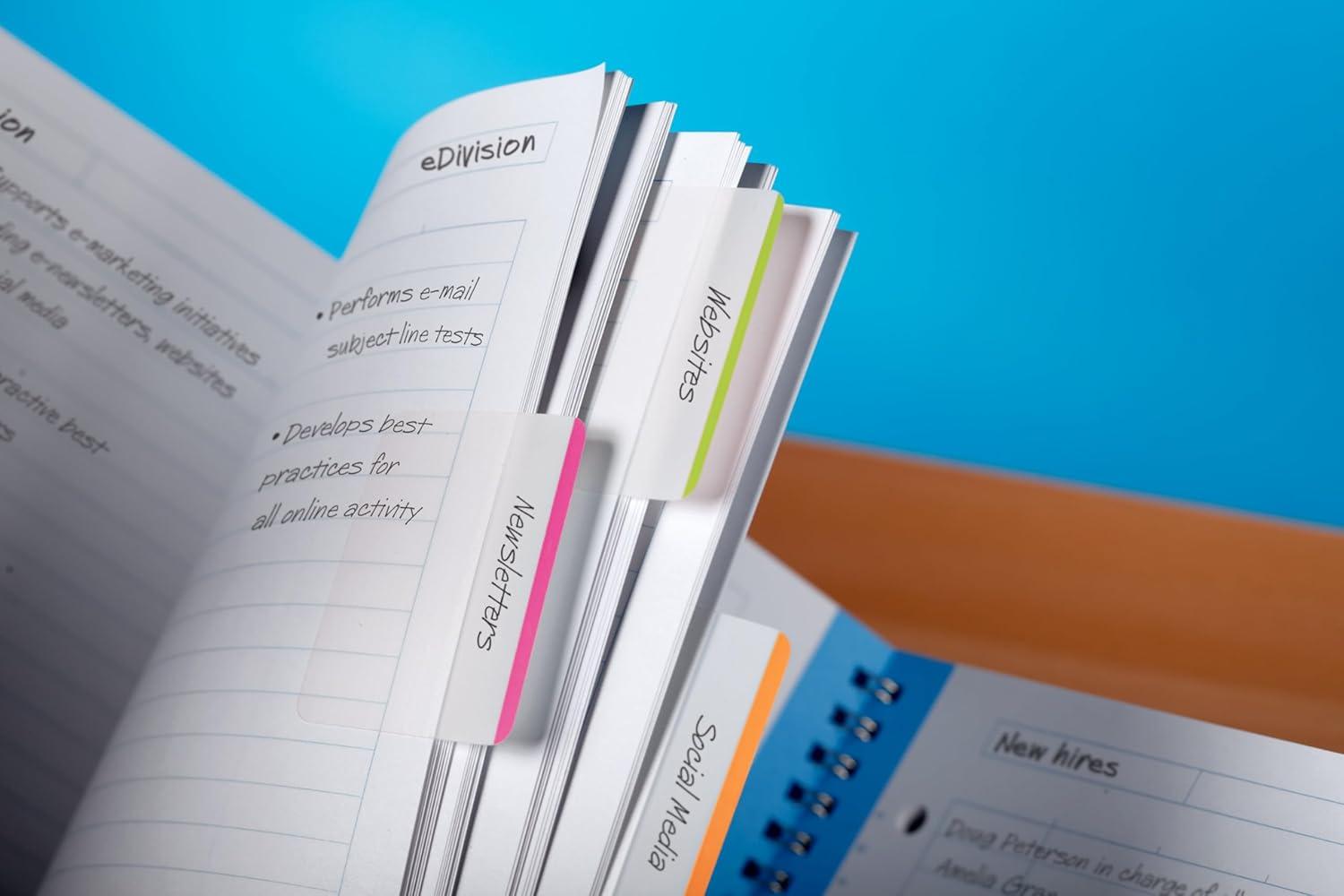 imagePostit Tabs  2 Inch Assorted Bright Colors 4 Colors 24 TabsPack Pack of 2