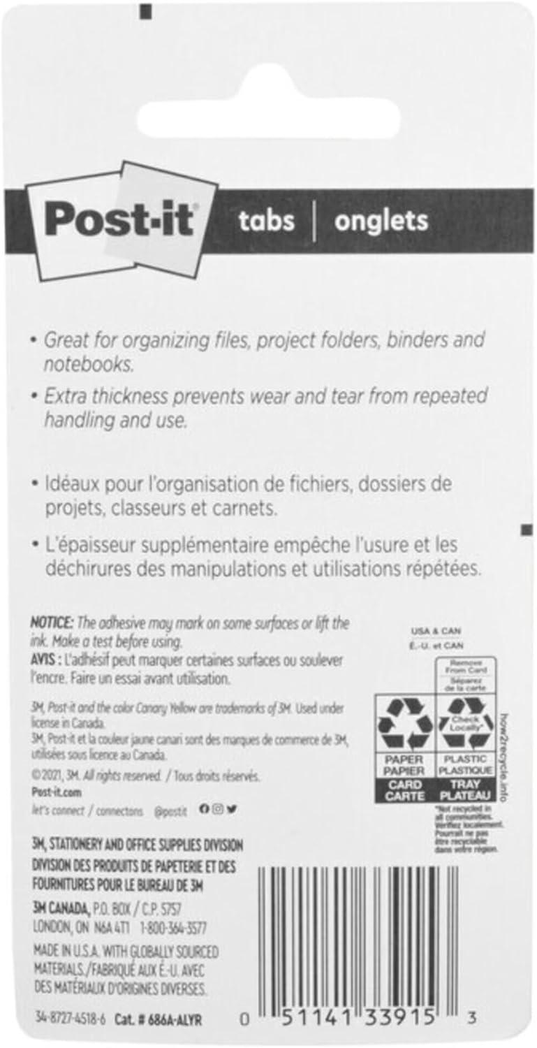 imagePostit Tabs 2 in Angled Solid Assorted Primary Colors 6 TabsColor 4 Colors 24 TabsPack 686AALYR Pack of 224 Count Pack of 2