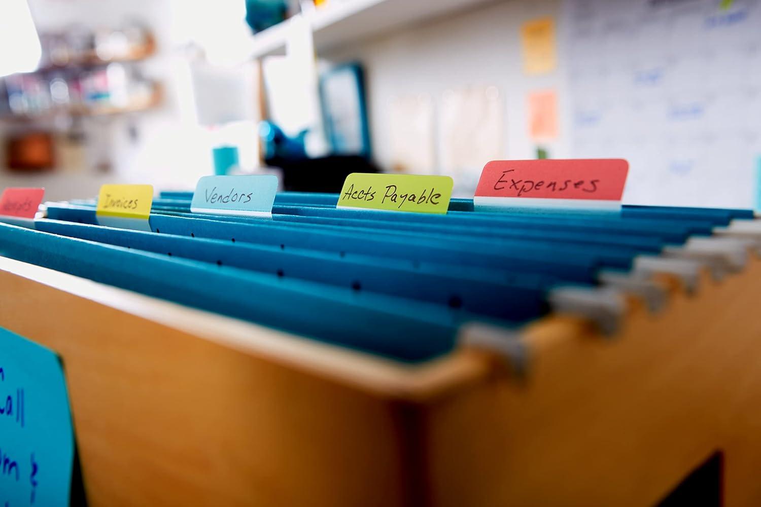 imagePostit Tabs 2 in Angled Solid Assorted Primary Colors 6 TabsColor 4 Colors 24 TabsPack 686AALYR Pack of 224 Count Pack of 2