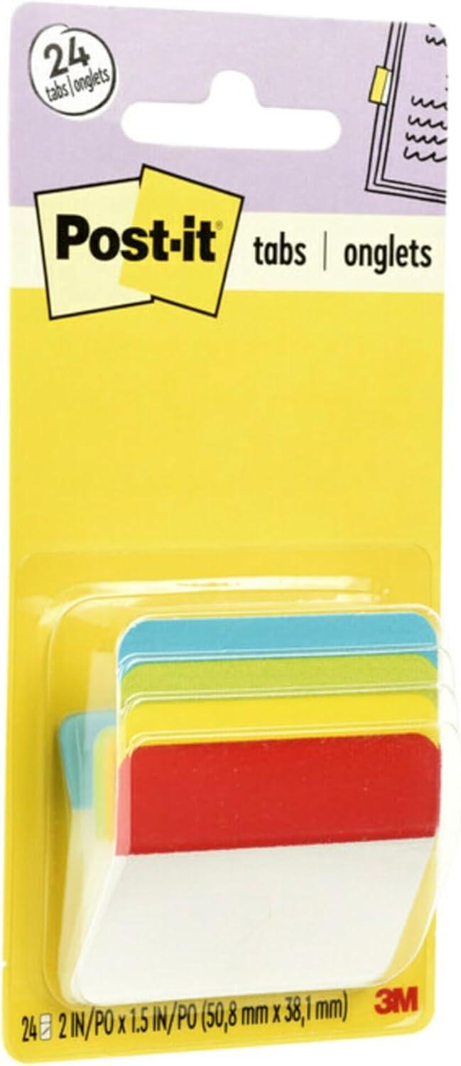 imagePostit Tabs 2 in Angled Solid Assorted Primary Colors 6 TabsColor 4 Colors 24 TabsPack 686AALYR Pack of 224 Count Pack of 2