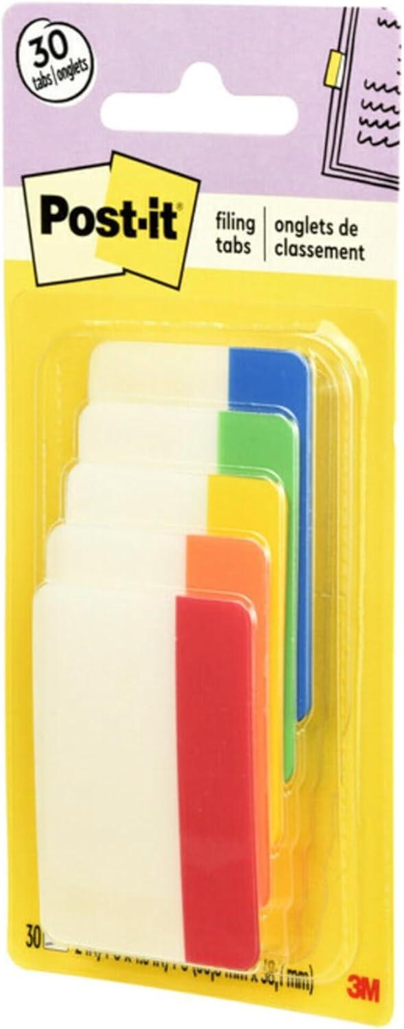 imagePostit Tabs 2 in Solid Assorted Colors 6 TabsColor 5 Colors 30 TabsPack 686ROYGB Pack of 2